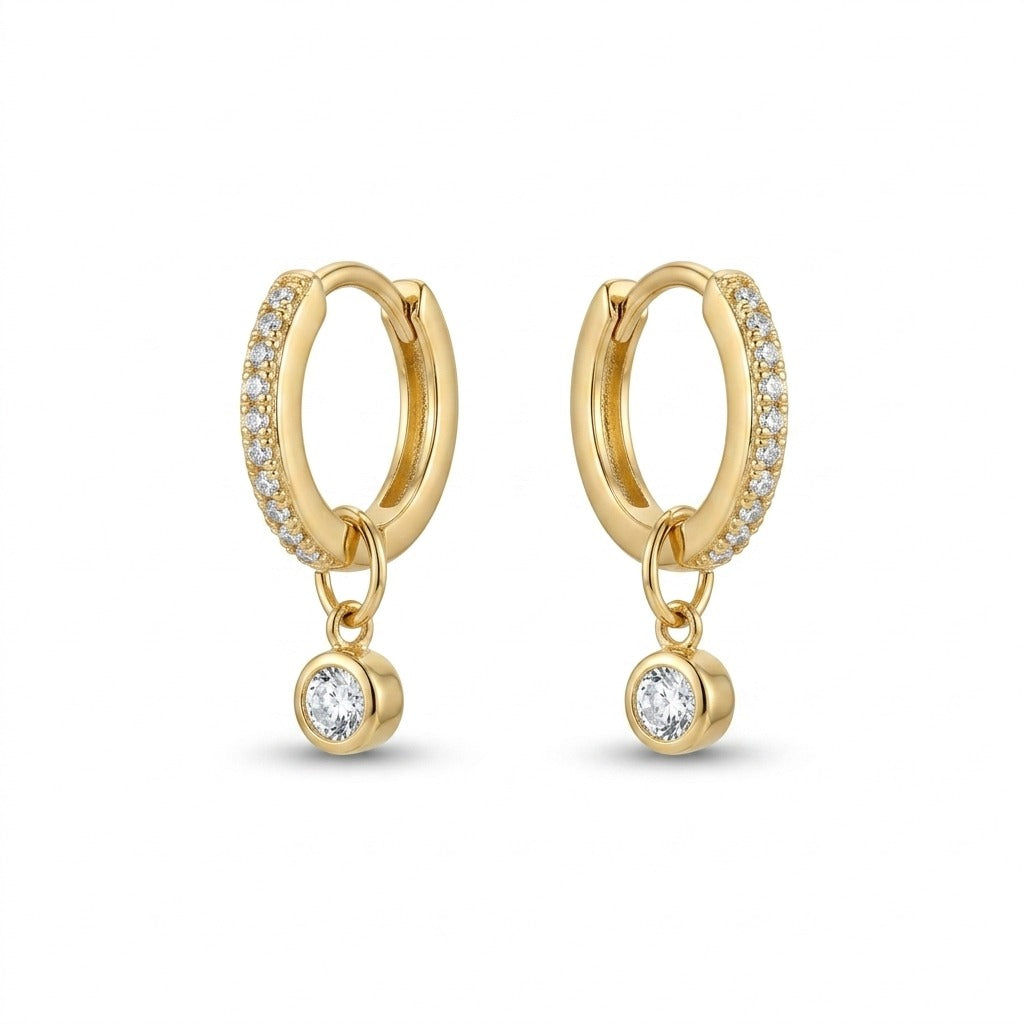The Mini Studded Gold Hoops