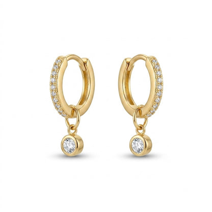 The Mini Studded Gold Hoops