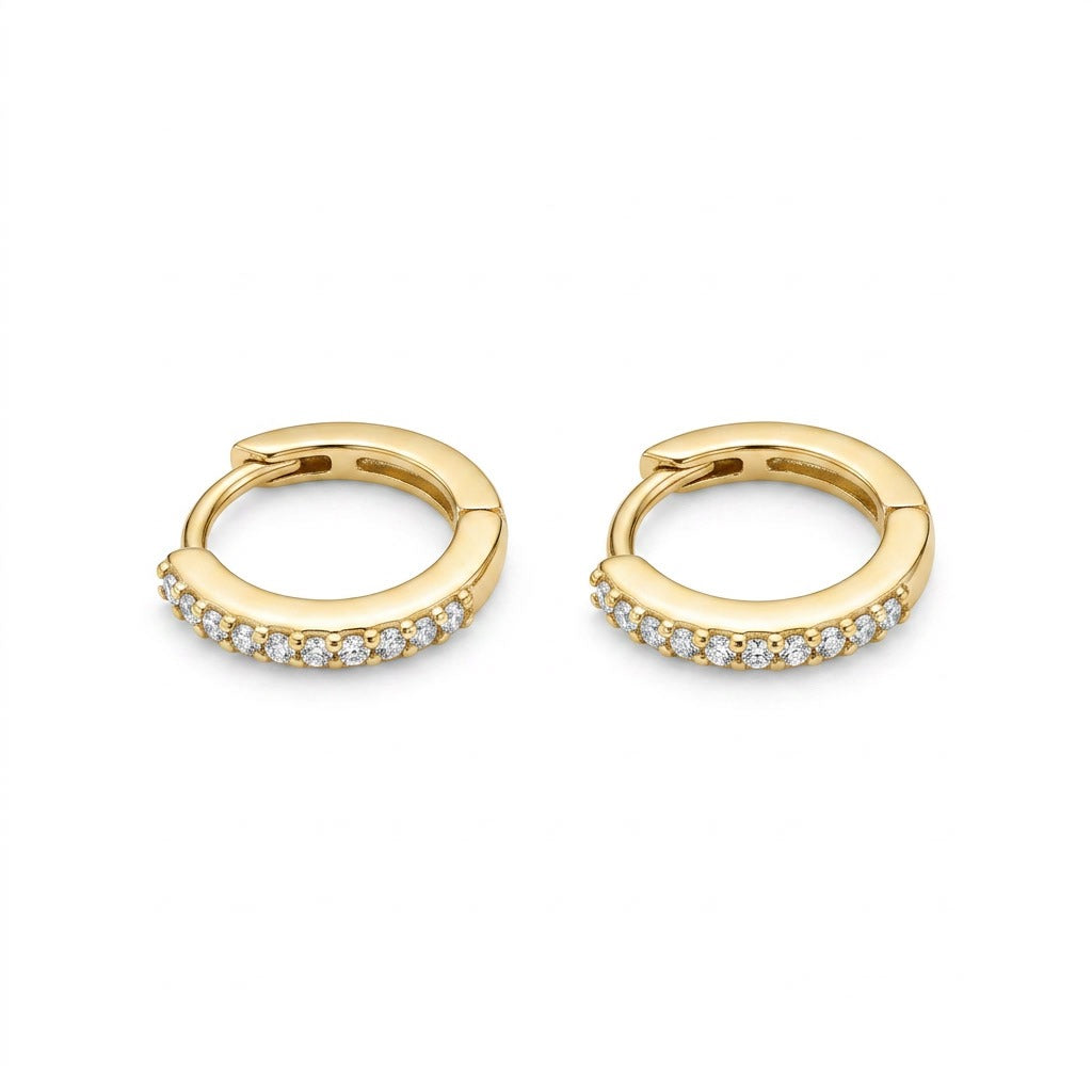 The Mini Studded Gold Hoops
