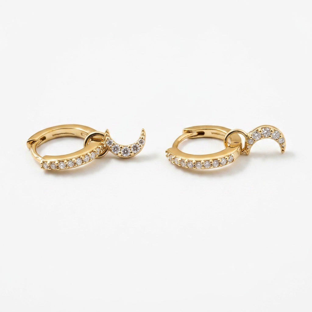 The Mini Studded Gold Hoops