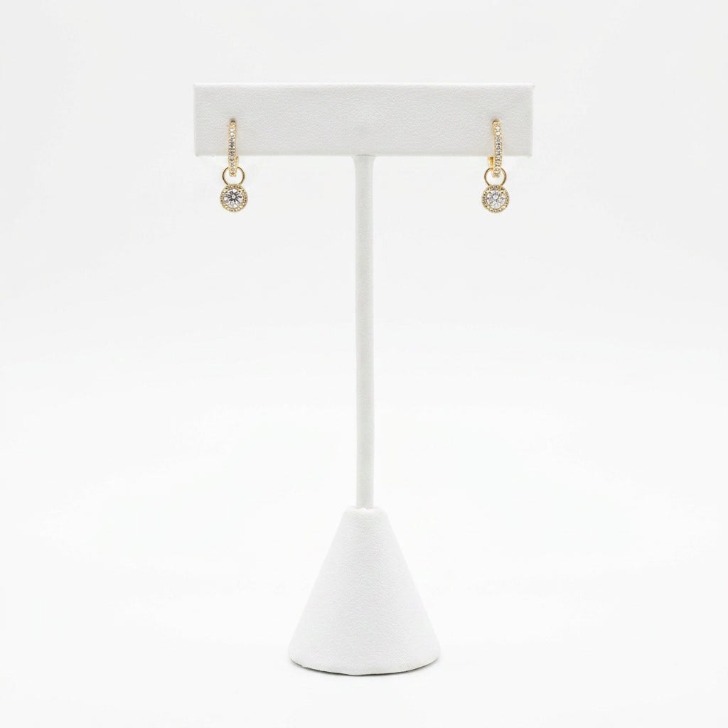 The Mini Studded Gold Hoops
