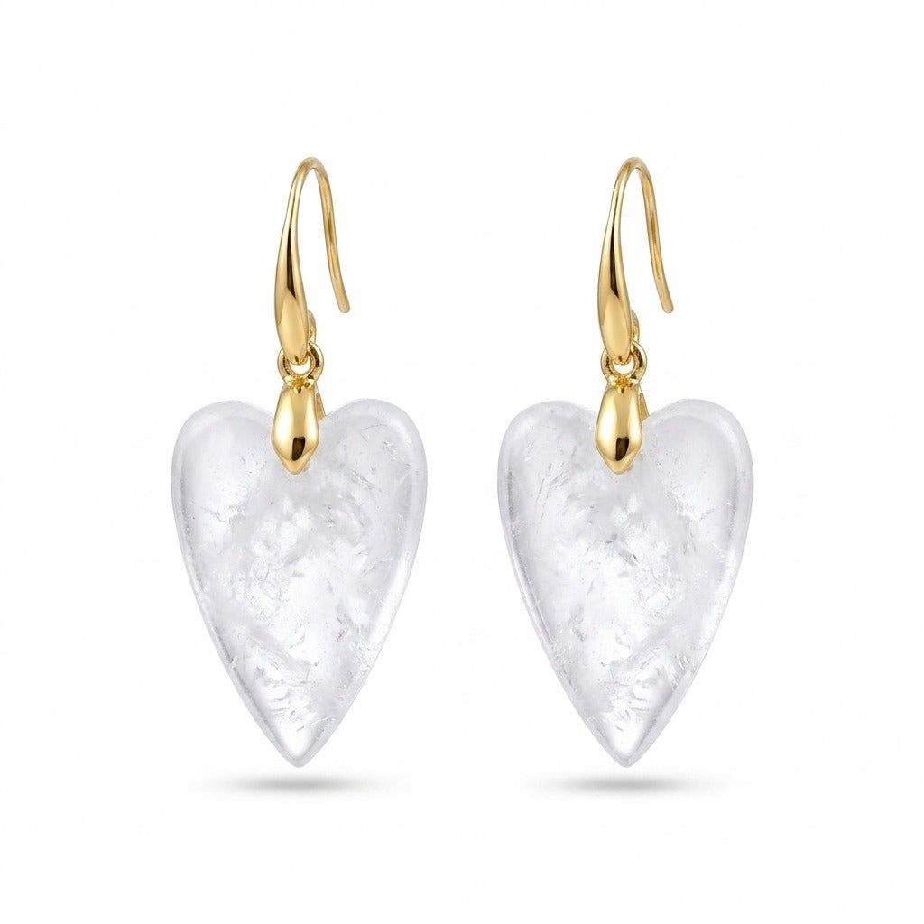 The Natural Stone Heart Earrings