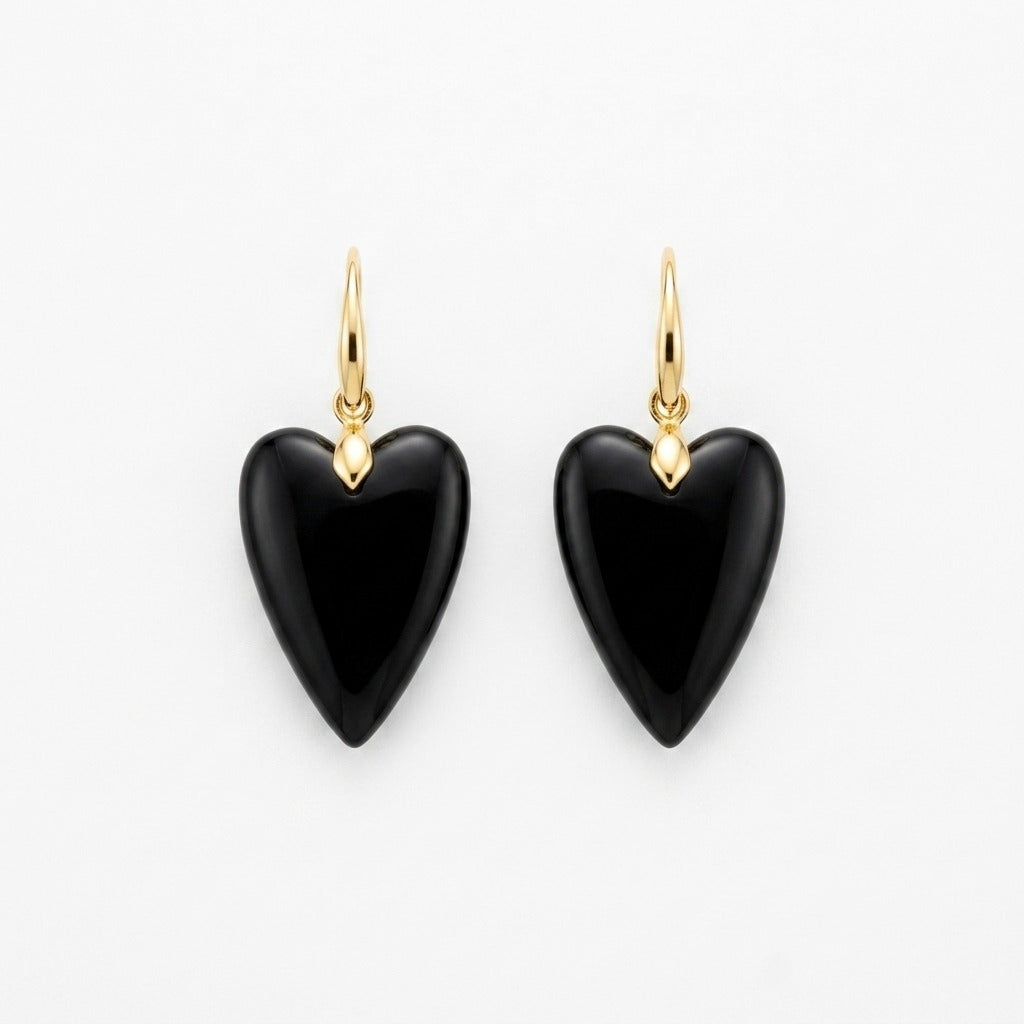 The Natural Stone Heart Earrings