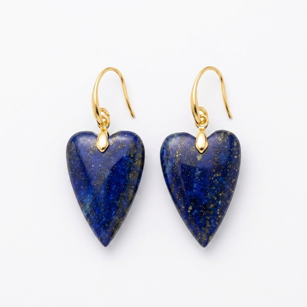 The Natural Stone Heart Earrings