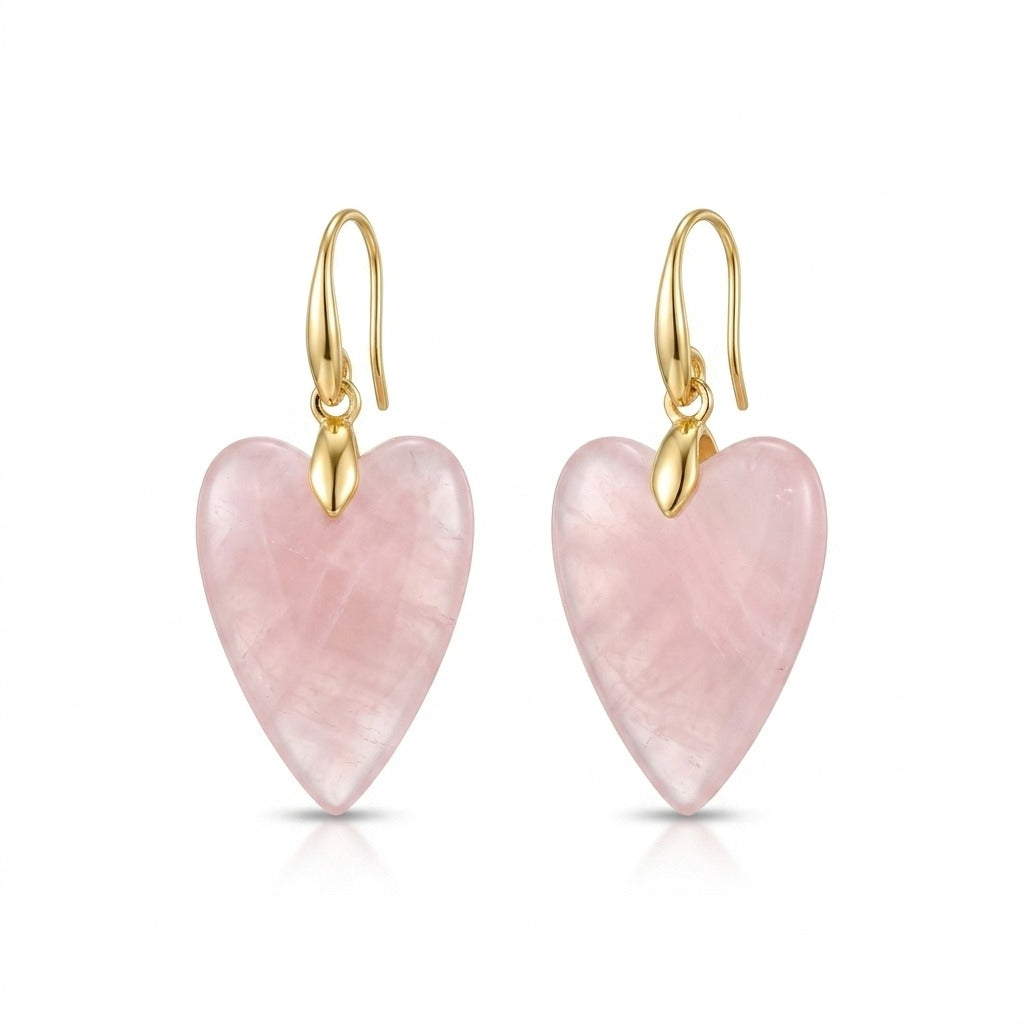The Natural Stone Heart Earrings