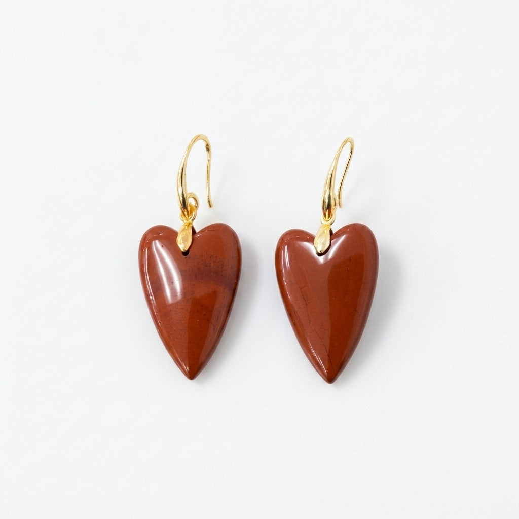 The Natural Stone Heart Earrings