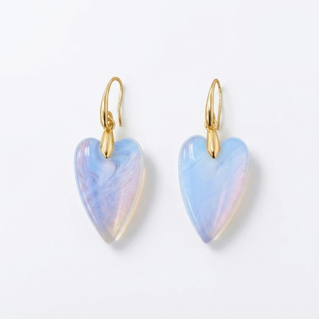 The Natural Stone Heart Earrings
