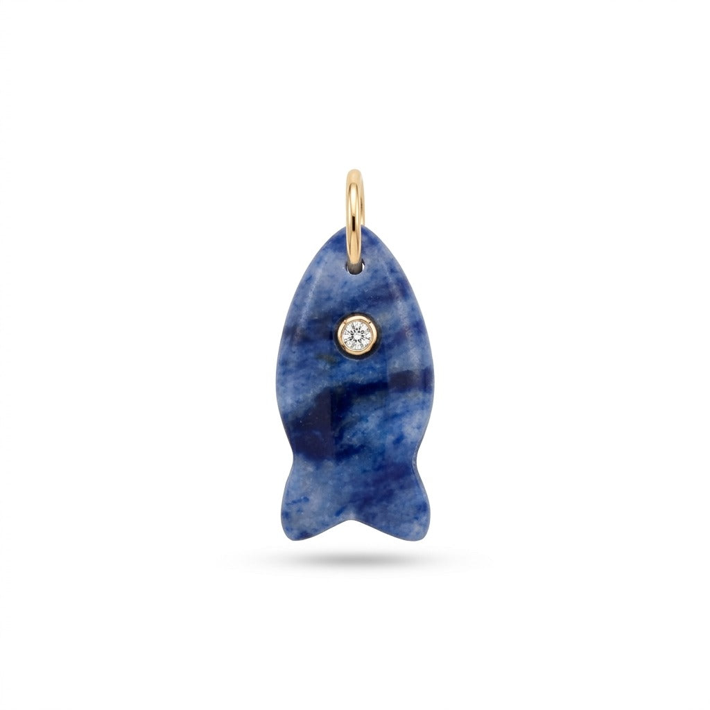 Ball Chain Necklace with Fish Charm