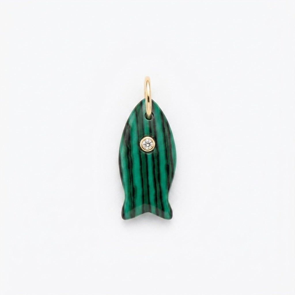 Ball Chain Necklace with Fish Charm