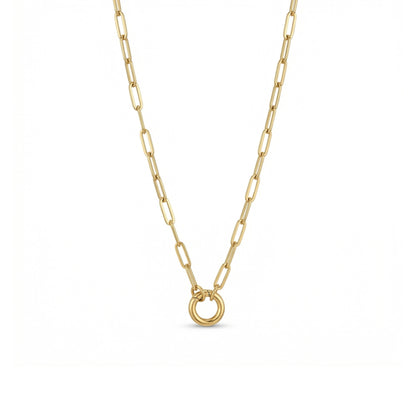 Paperclip Chain with Round Clasp