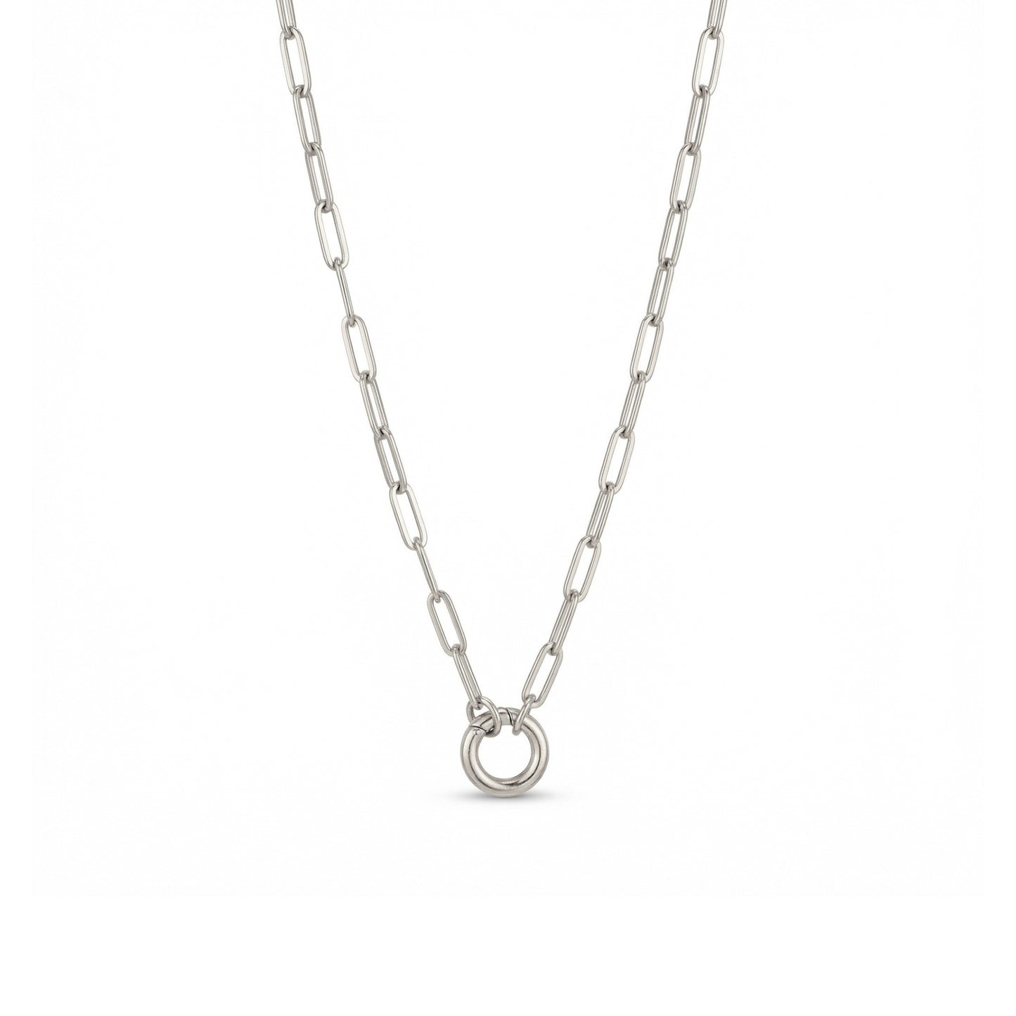Paperclip Chain with Round Clasp