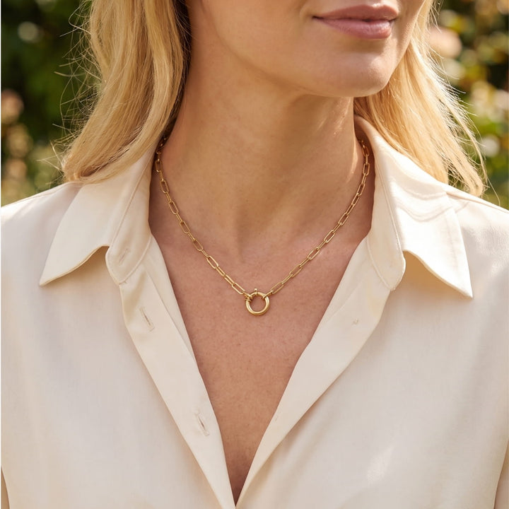 Paperclip Chain with Round Clasp