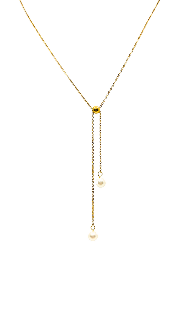 Pearl Drop Gold Necklace