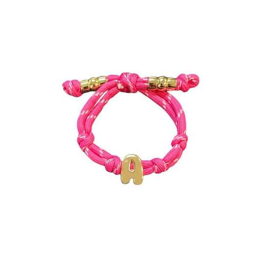 Bubble Gold Alphabet Letter Rope Bracelet