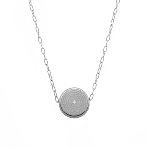 Lord's Prayer Silver Round Necklace