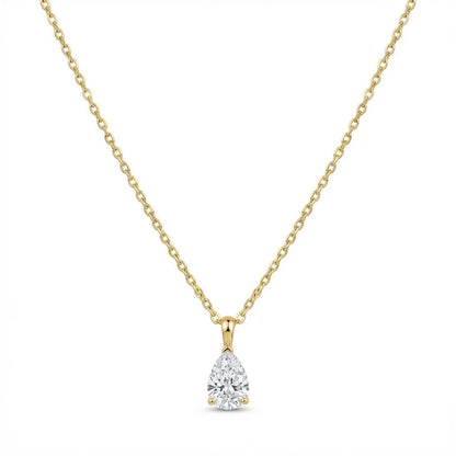 The Birthstones Teardrop Prong Set Gold Necklace