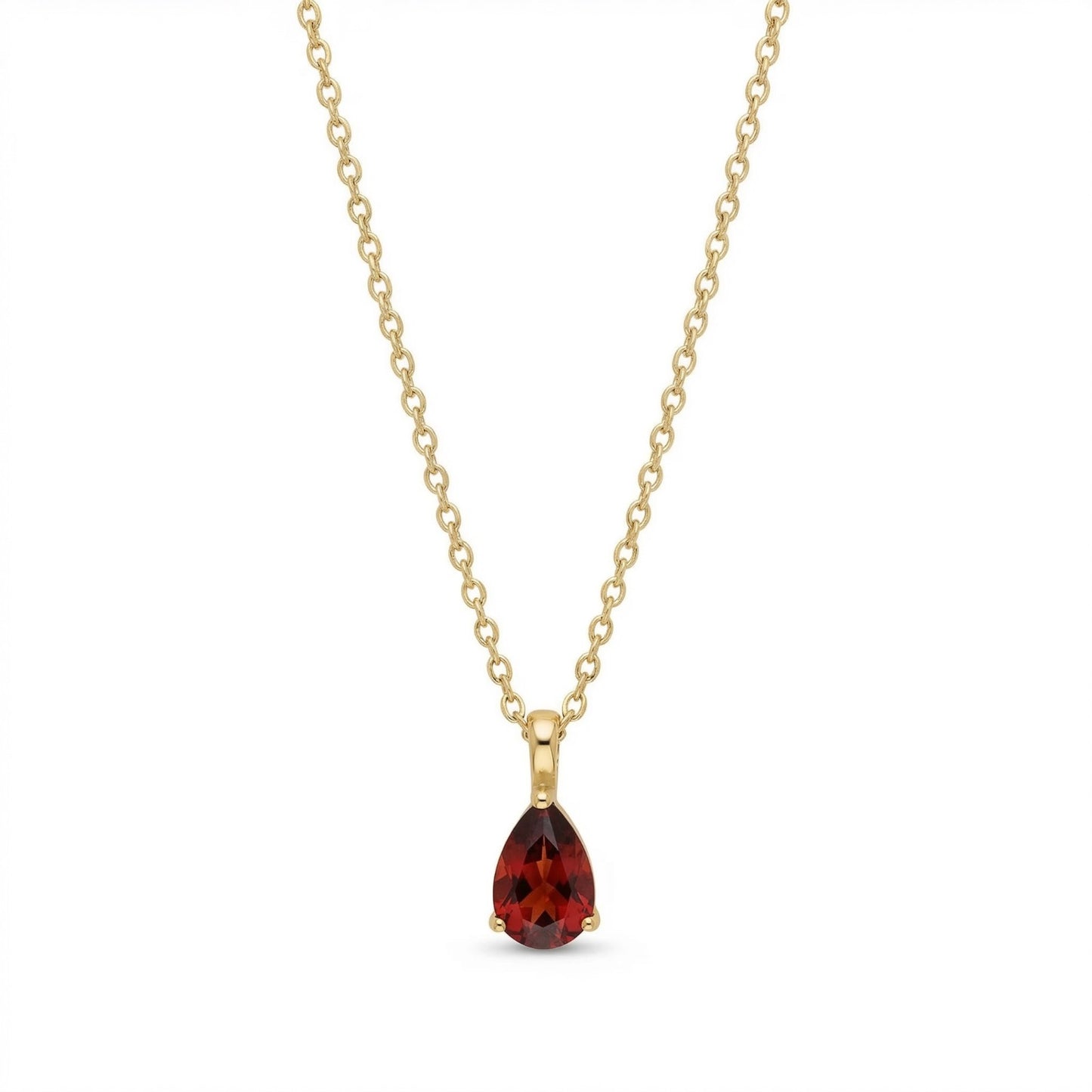 The Birthstones Teardrop Prong Set Gold Necklace