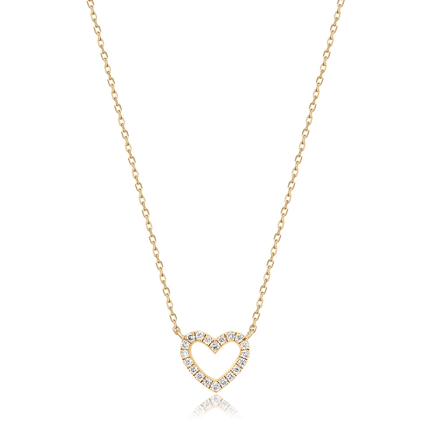 14K Diamond Dainty Heart in Gold Necklace