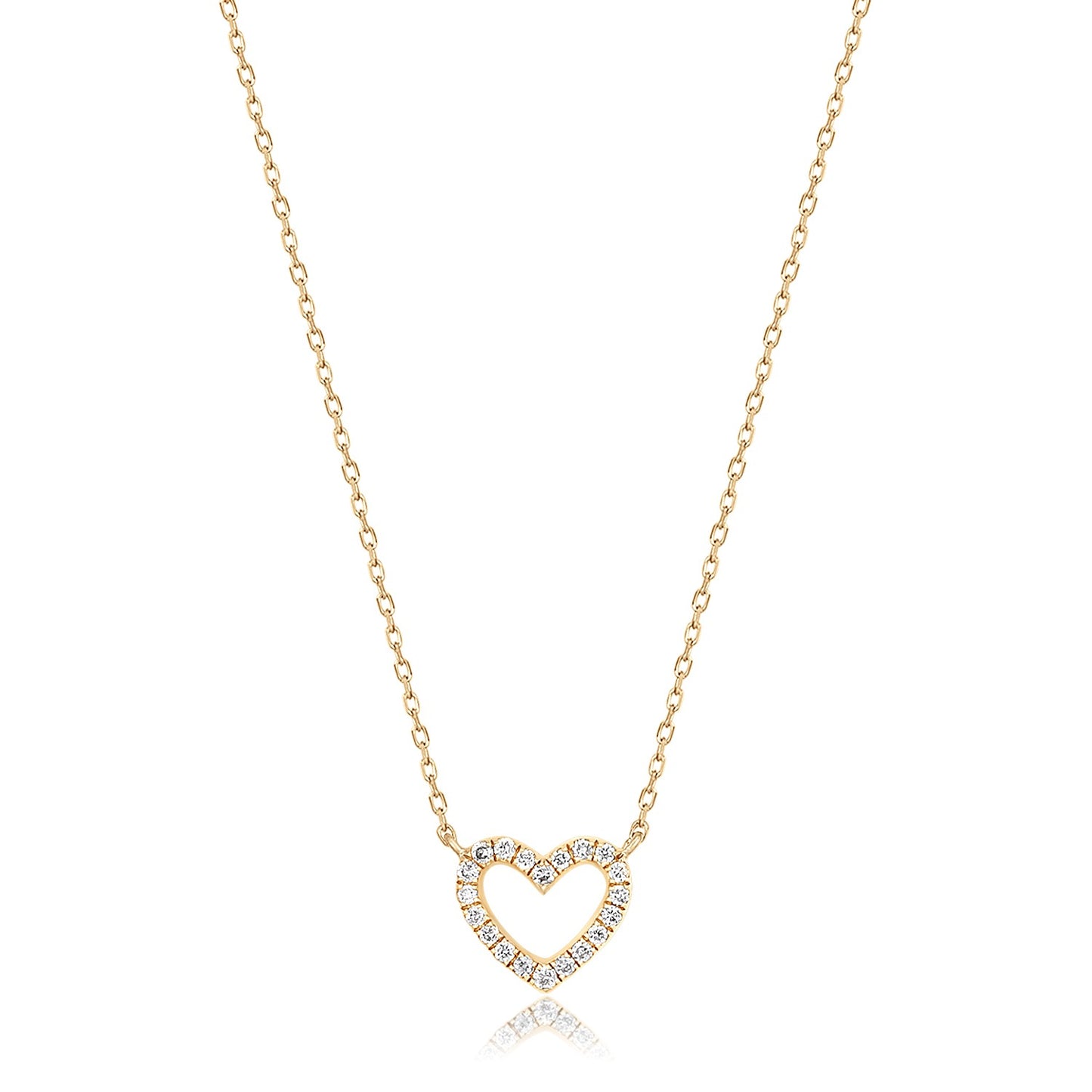 Diamond Heart in 14K Gold Dainty Necklace