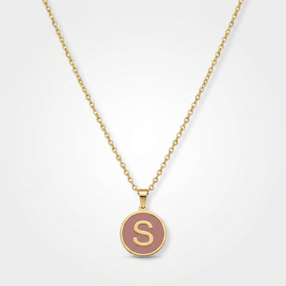 Alphabet Letter Necklace - Round Mother of Pearl