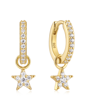 The Mini Studded Gold Hoops