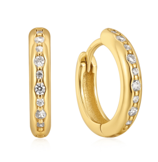 Silver Metal 18k Gold Plated Bling Hoops