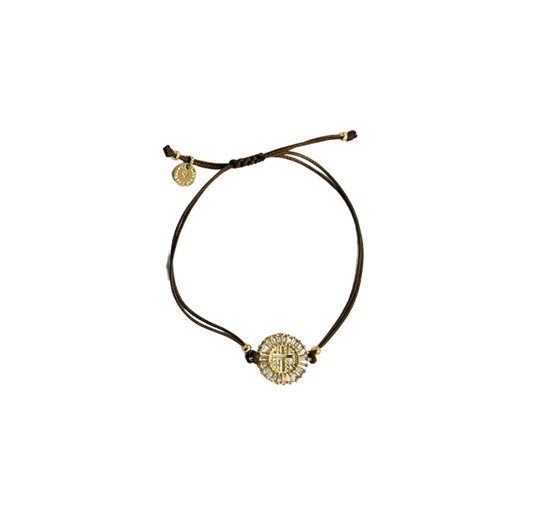 Savannah Cord Bracelet with Sparkle Silhouette Cross