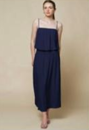 Navy Blue Strapless Maxi Dress
