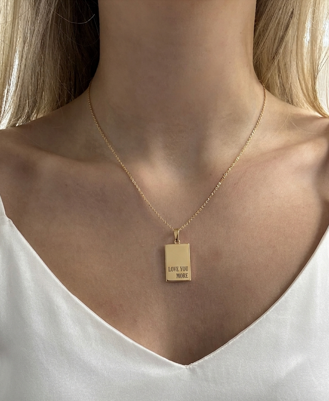 The Love You More Tag Gold Necklace