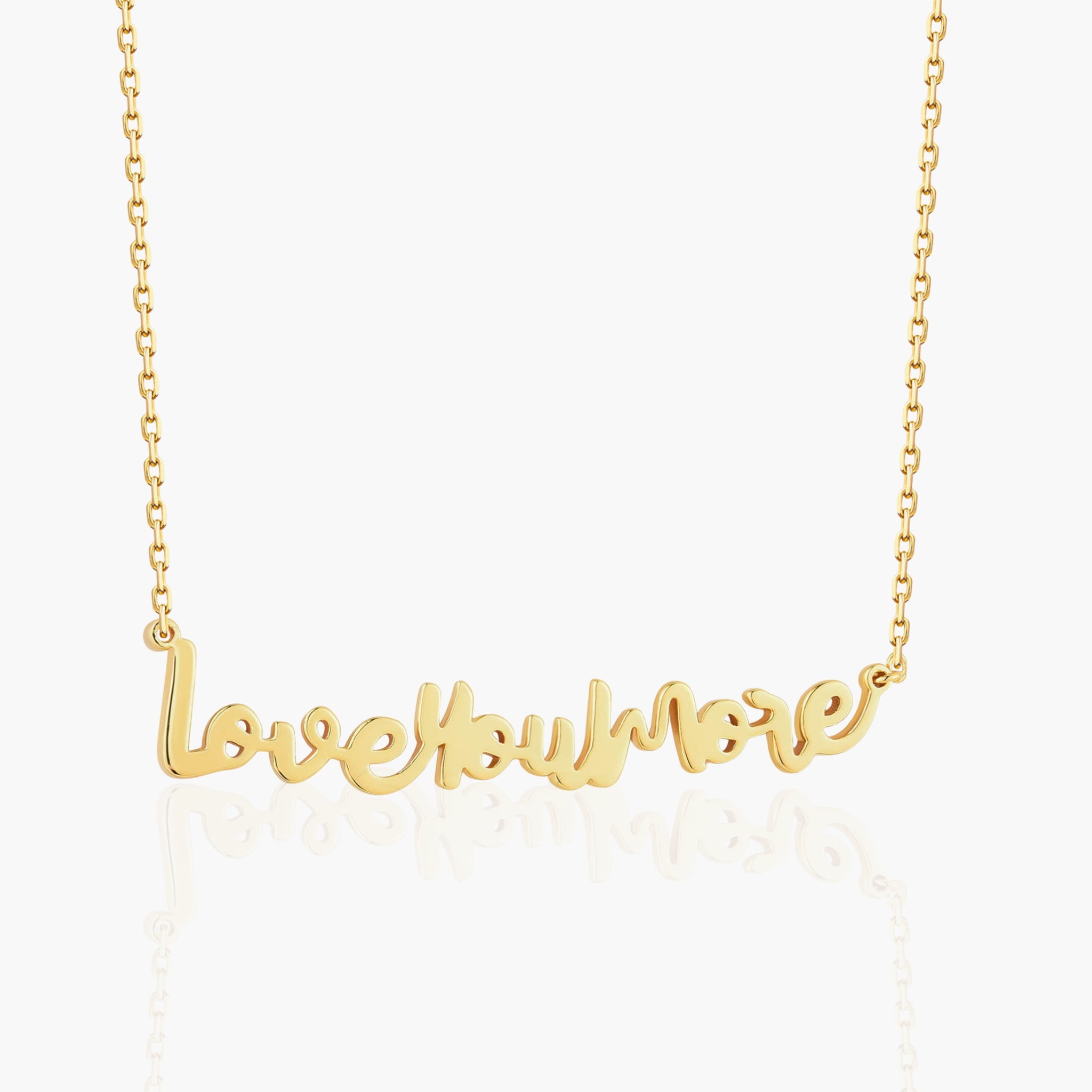 Script Love You More Bar Necklace