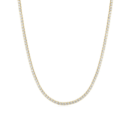 Silver Metal 14k Plated Dainty Tennis Gold Necklace