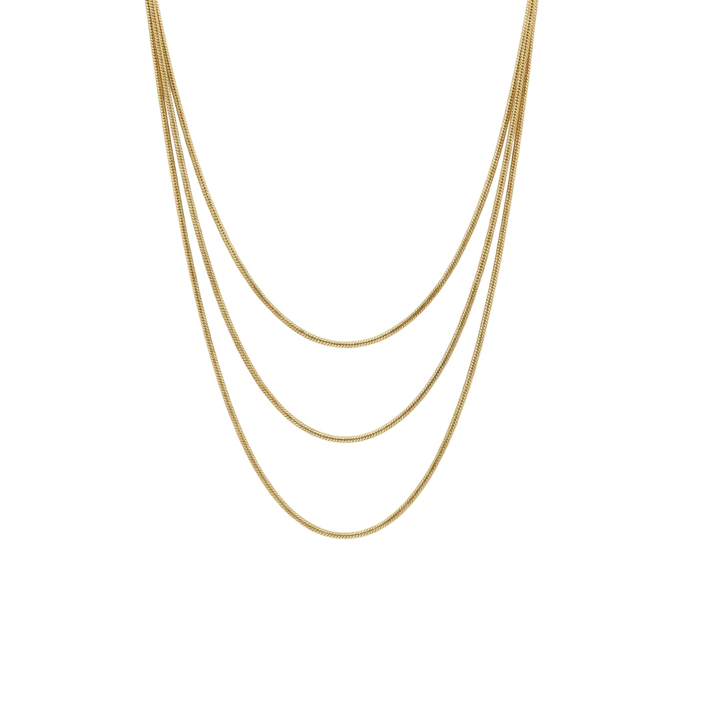 The Snake Chain Gold Set (3 in 1 - Long)