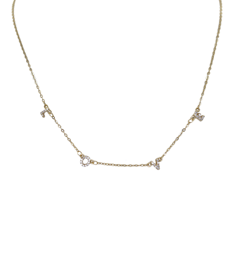 Love Gold Spaced Necklace Bling