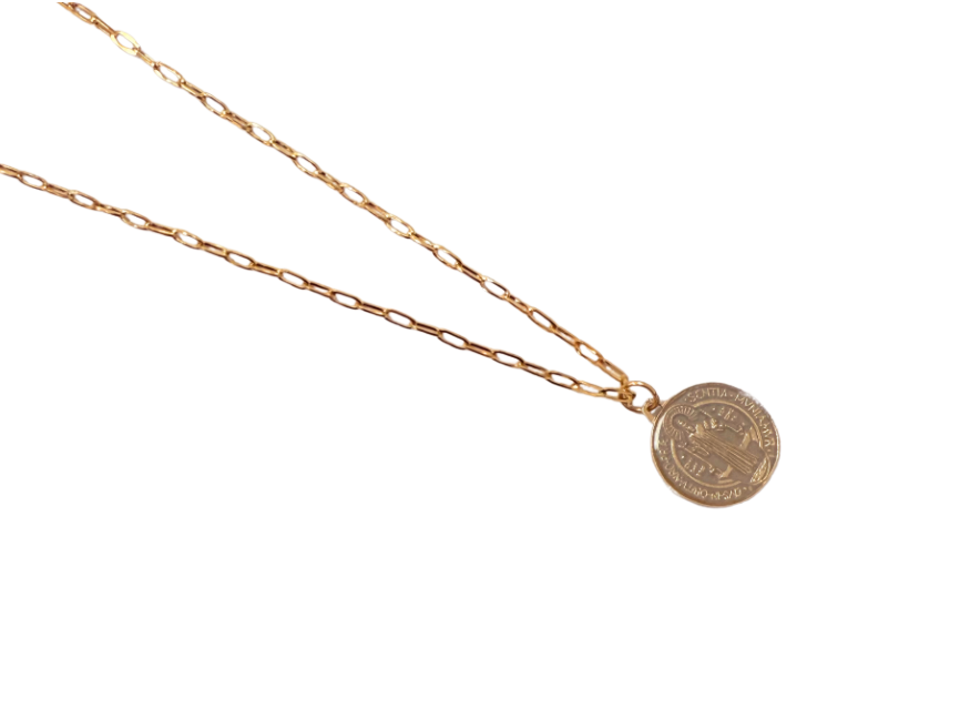 St. Benedict Necklace in Lola Chain with Large Pendant