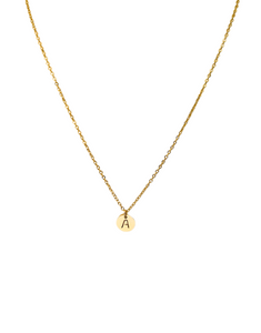 The Alphabet Letter Necklace - Gold Stamped Circle
