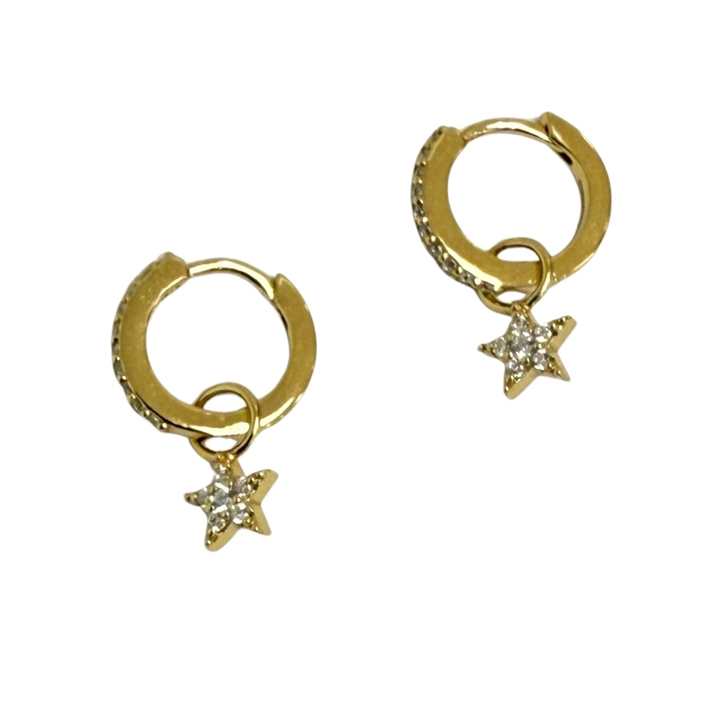 The Mini Studded Gold Hoops