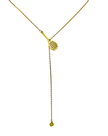 The Love Wins Tennis Gold Lariat Necklace