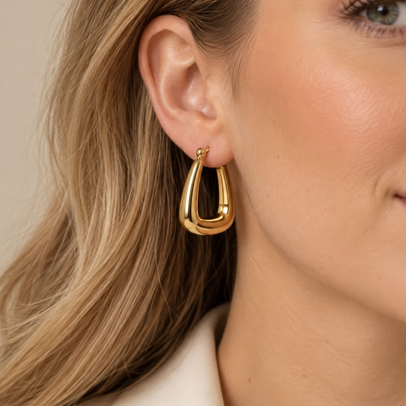 The Chunky Triangle Gold Hoops