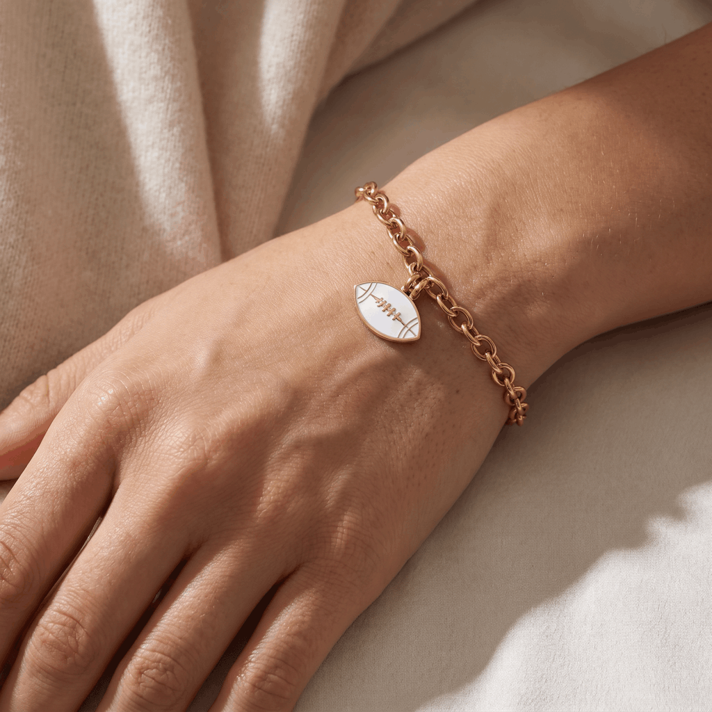 The Football Silver & Gold Charm Bracelet
