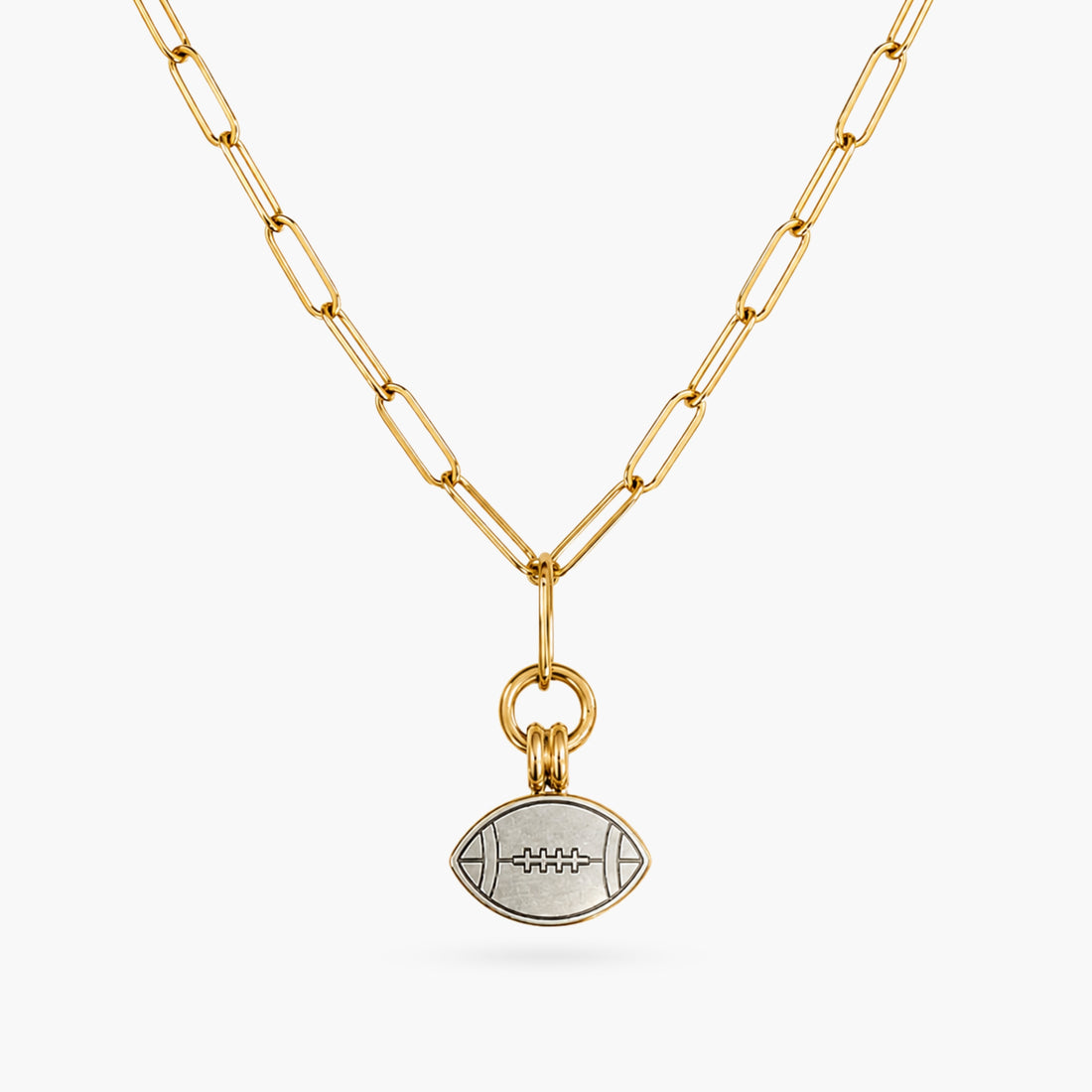 The Football Silver & Gold Charm Necklace