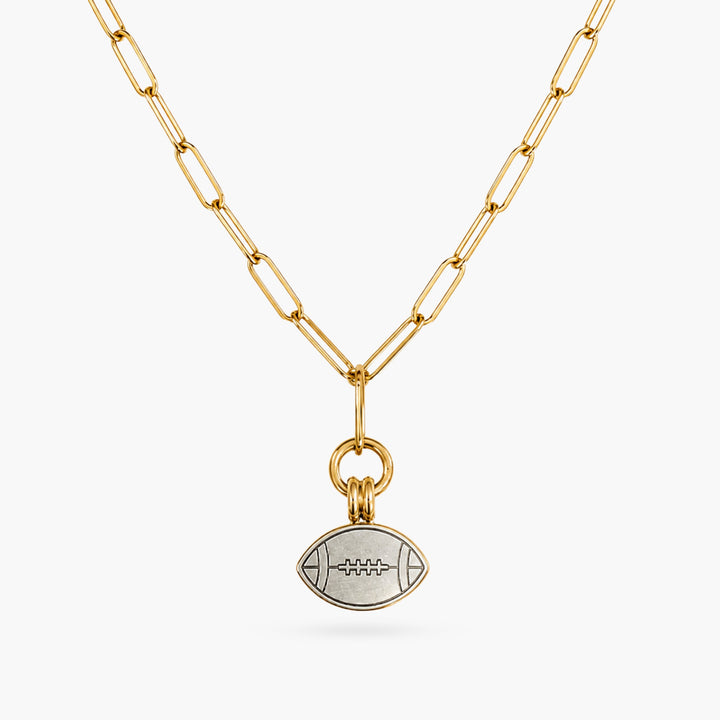 The Football Silver & Gold Charm Necklace
