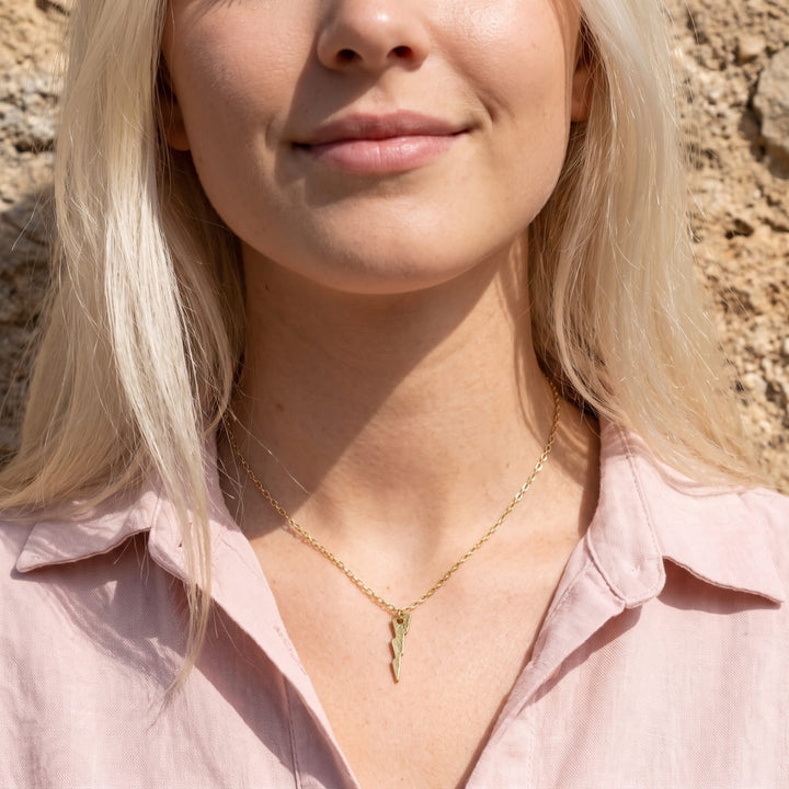 The Hammered Lightening Bolt Necklace