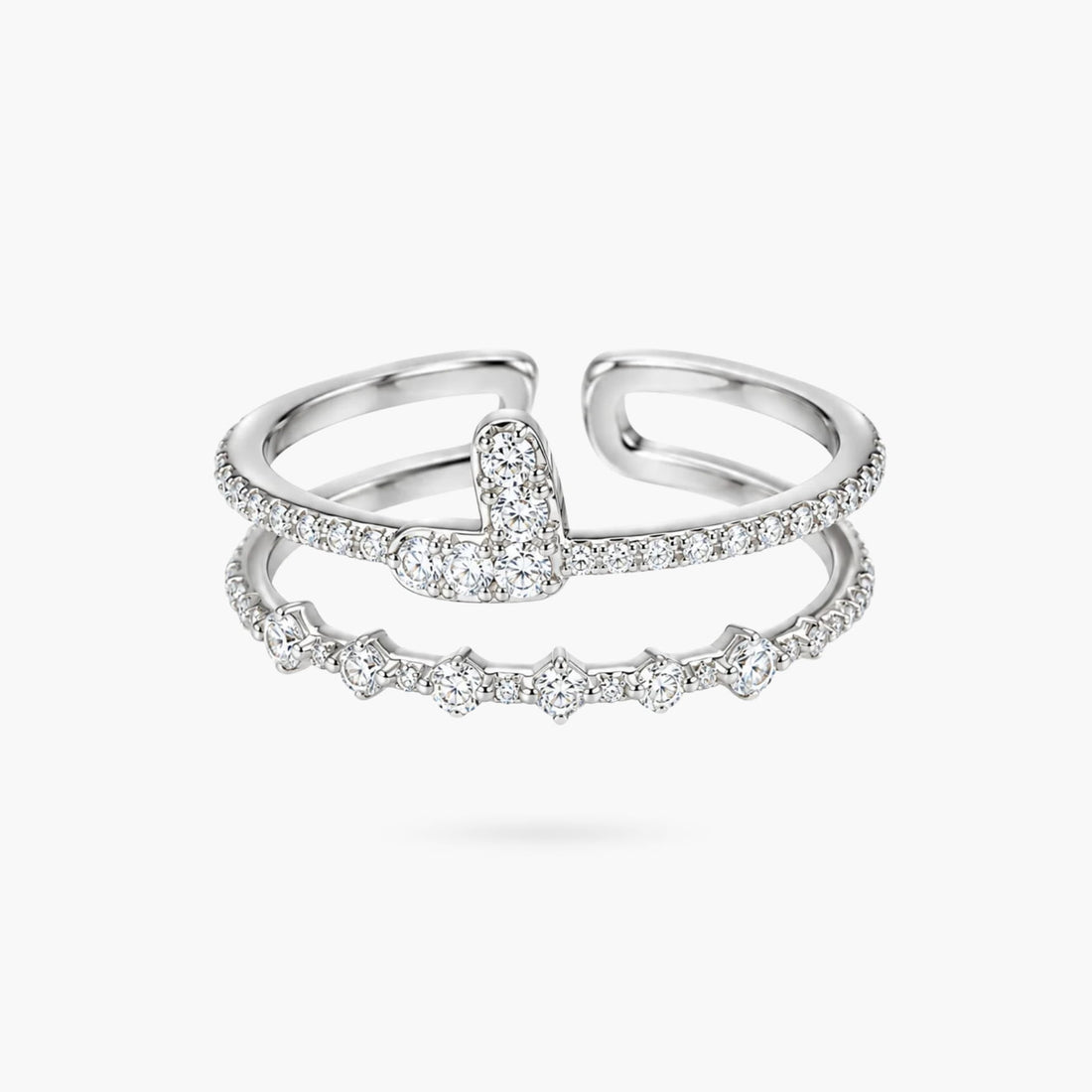 The Heart Bling Stacked Ring