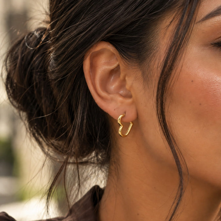 The Heart Huggie Earrings