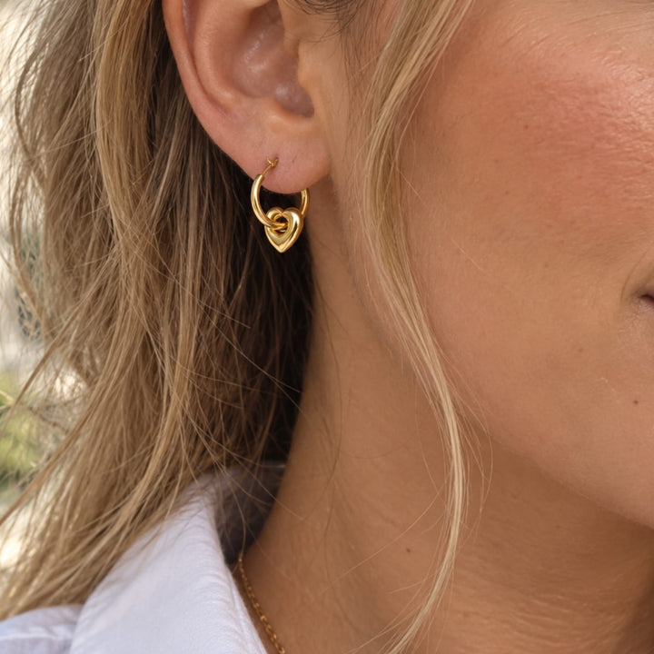 The Heart in the Hoop Gold Earrings