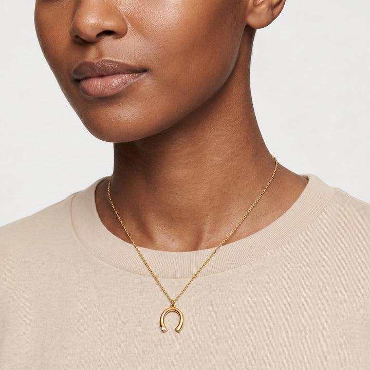 The Horseshoe Rhinestone Gold necklace