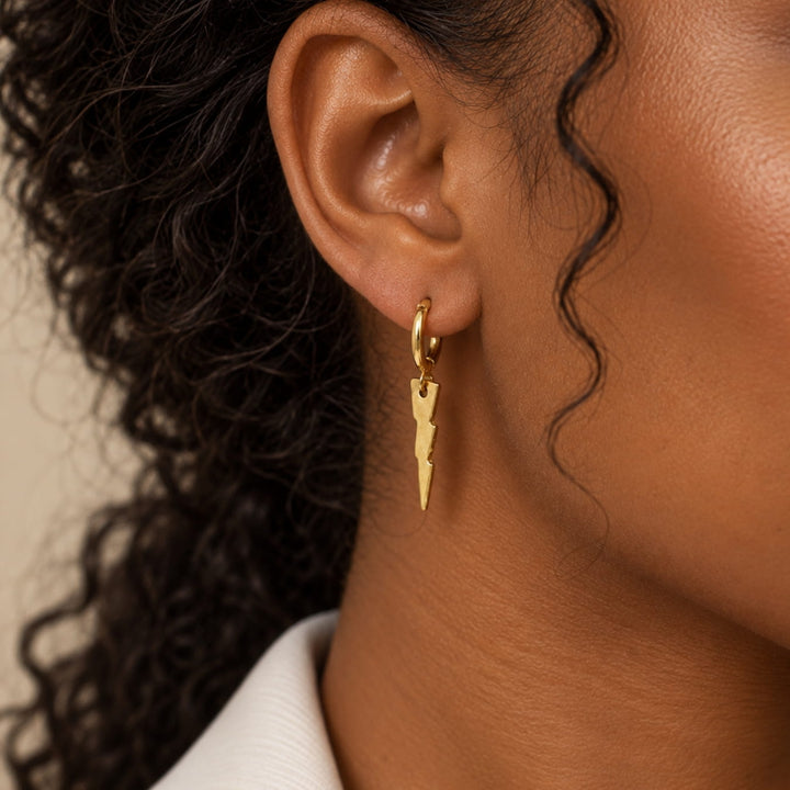 The Lightening Bolt Gold Earrings
