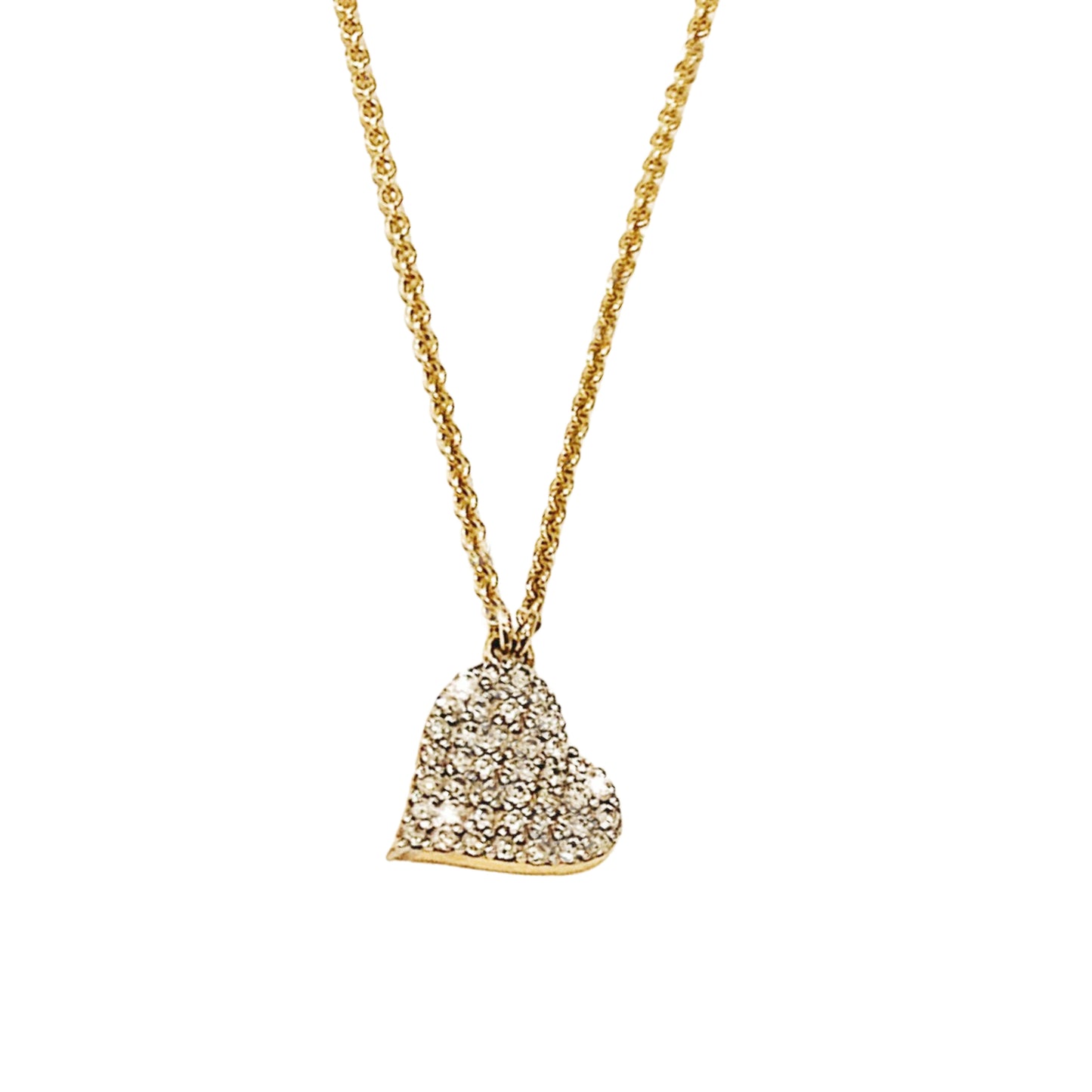 The Lovely Heart Necklace in White Diamond & 14K Gold