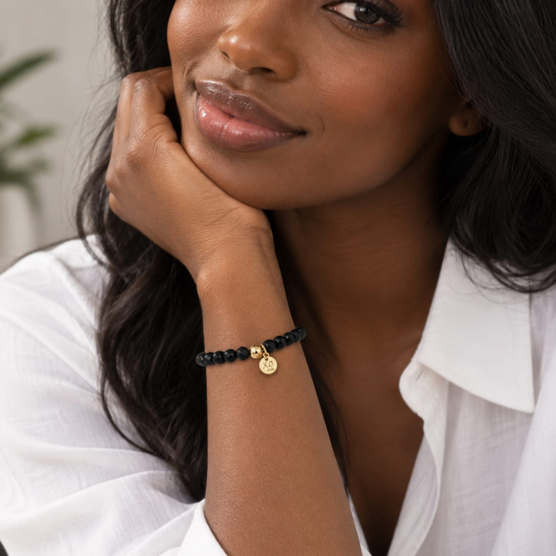 The Luna Bracelet in Black Tourmaline