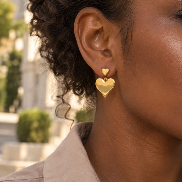 The Queen of Hearts Gold Earrings